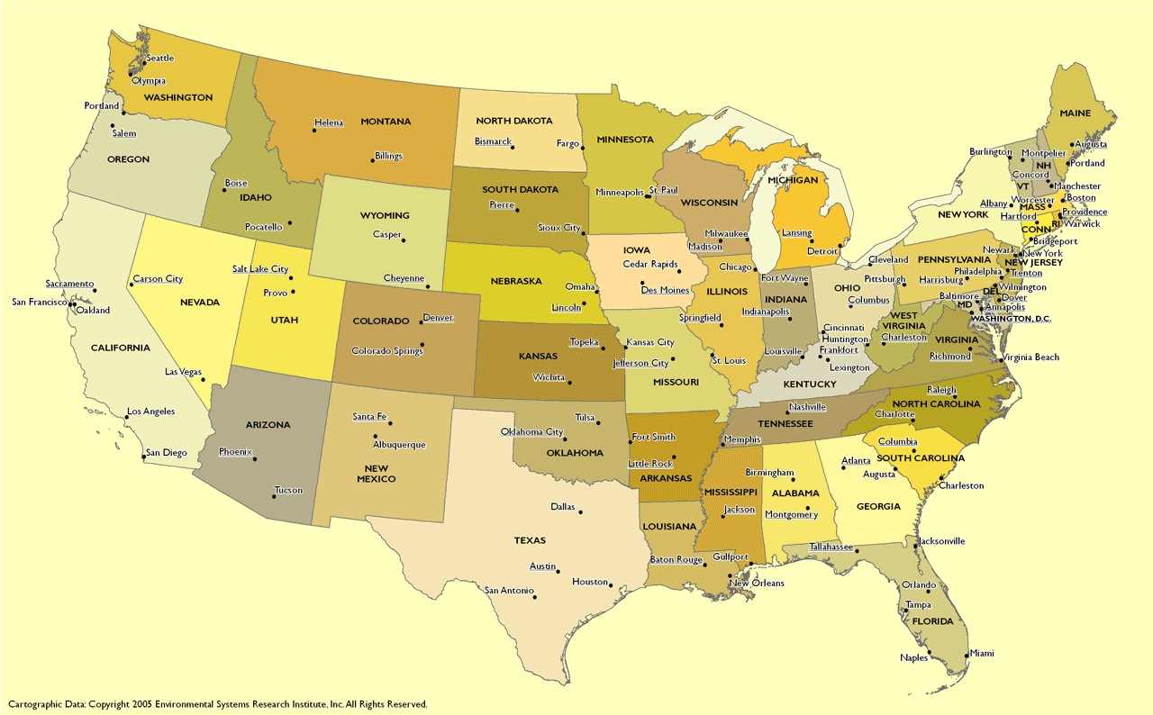 Штаты сша карта с названиями. Карта США со Штатами. Карта USA со Штатами. Границы Штатов США. Карта США С городами.