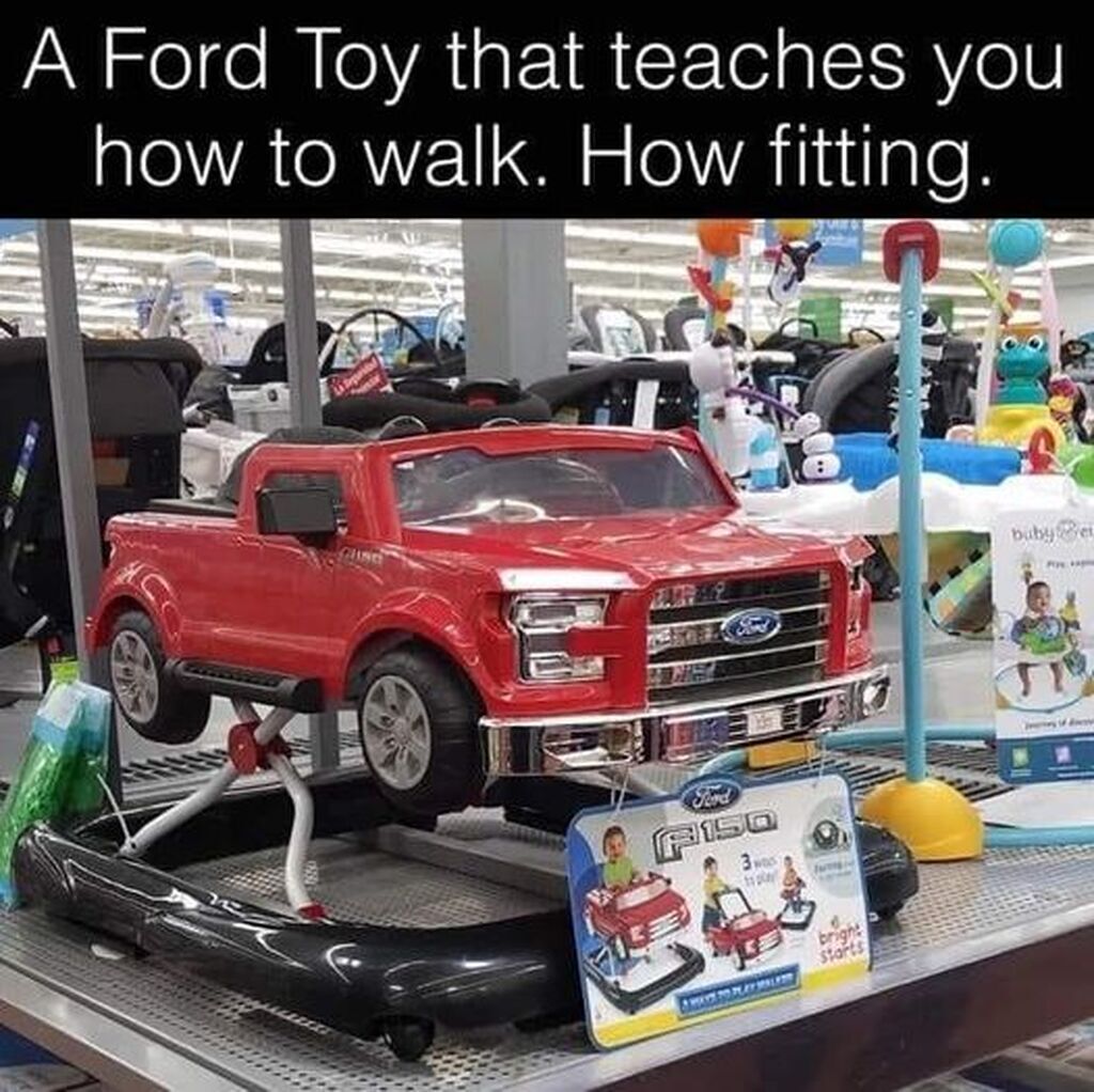 AI caption: a ford toy that teaches you how to walk, comic