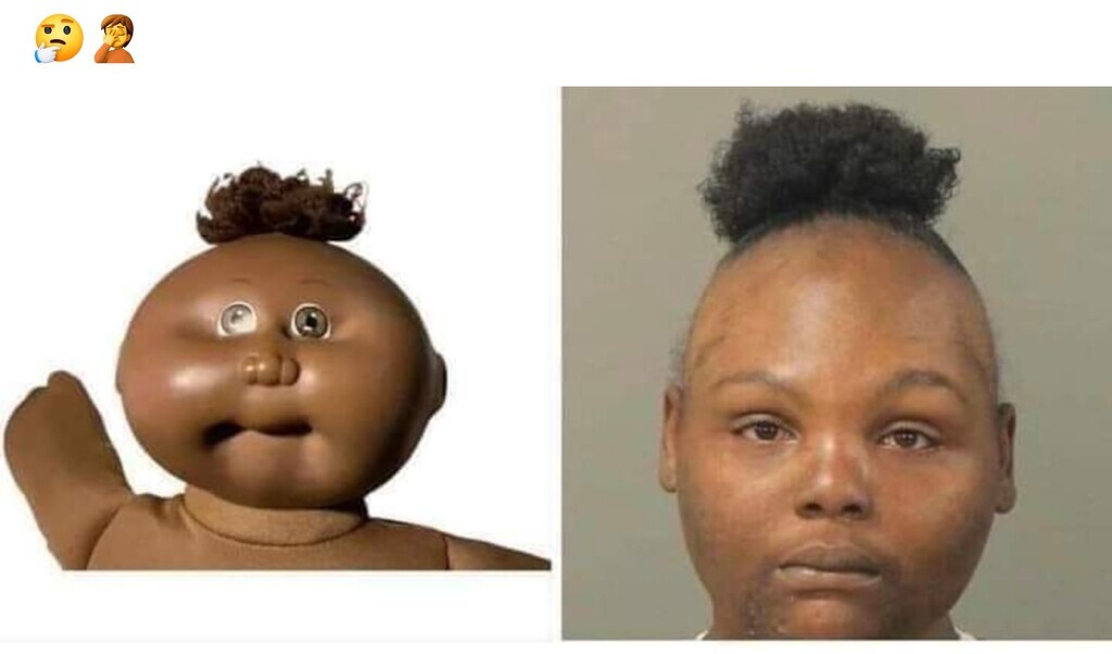 AI caption: a woman with a doll and a picture of her, it is a cartoon style image