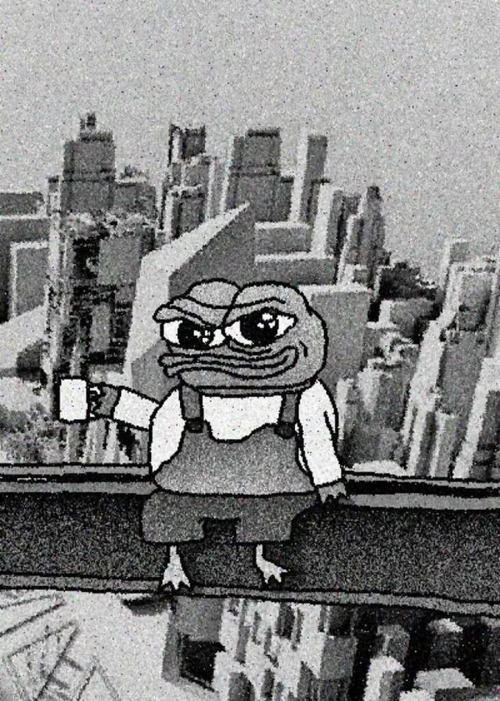 AI caption: a cartoon character is standing on a bridge with a city behind him, cartoon