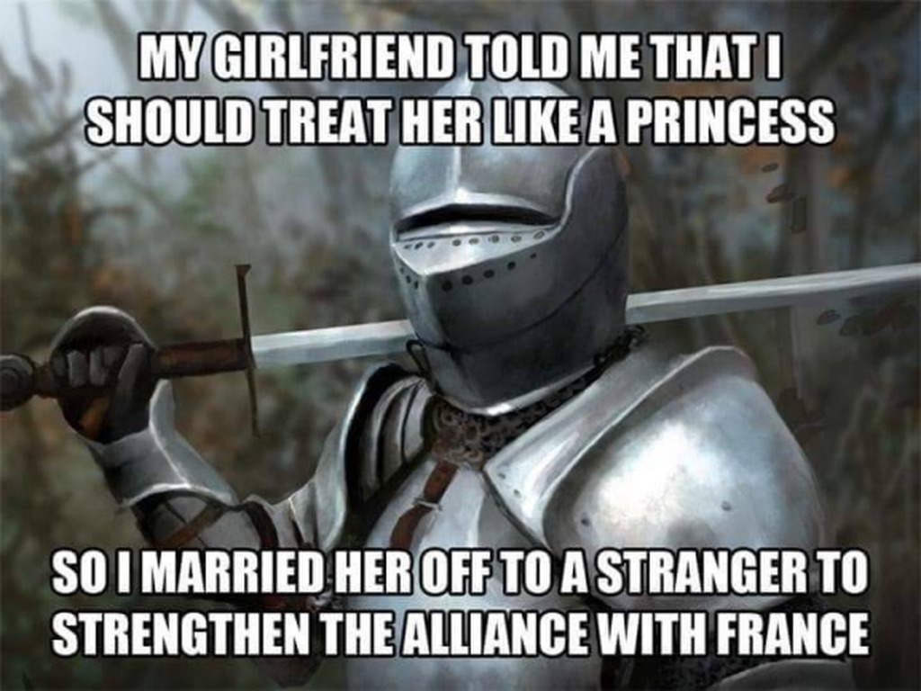 AI caption: my girlfriend told me that i should treat like a princess so i went off to strengthen the alliance with france, comic