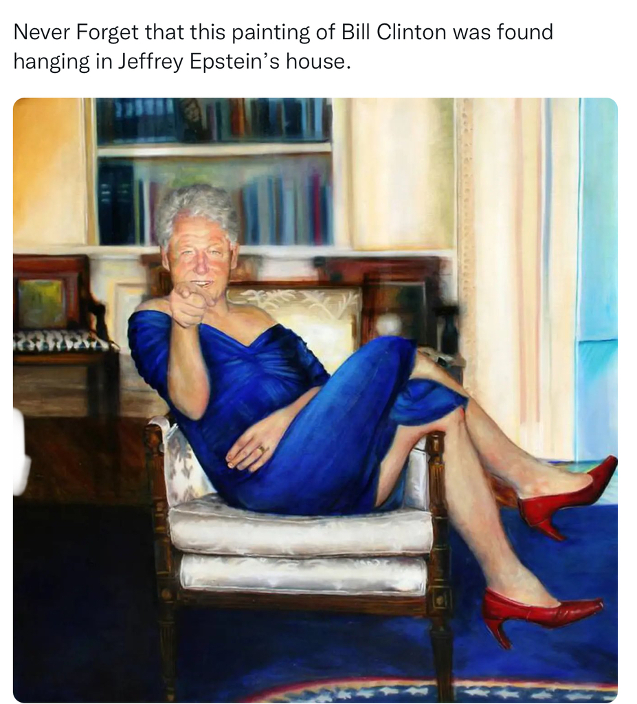 AI caption: a painting of a woman in a blue dress hanging in a house, painting