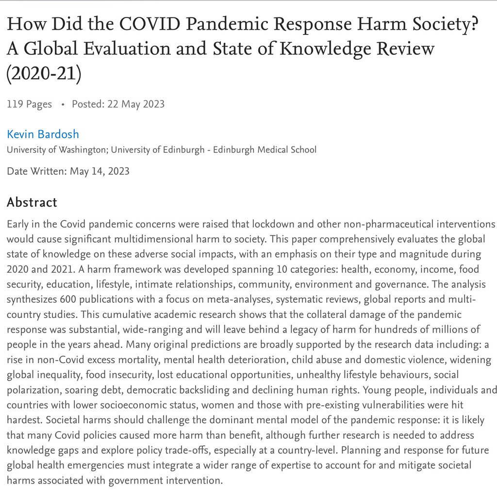 AI caption: how did the pandemic response harm global evaluation and state knowledge society, text