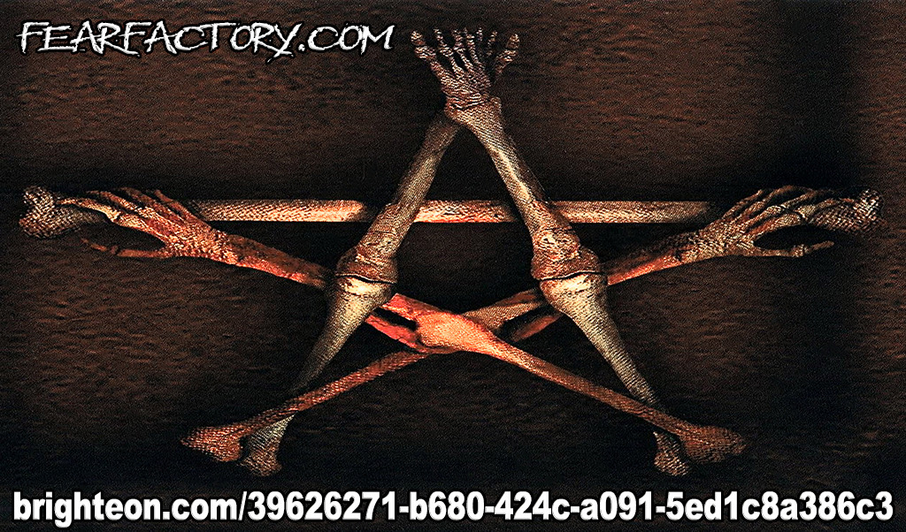 AI caption: a poster with a pentagram and two hands, black and white