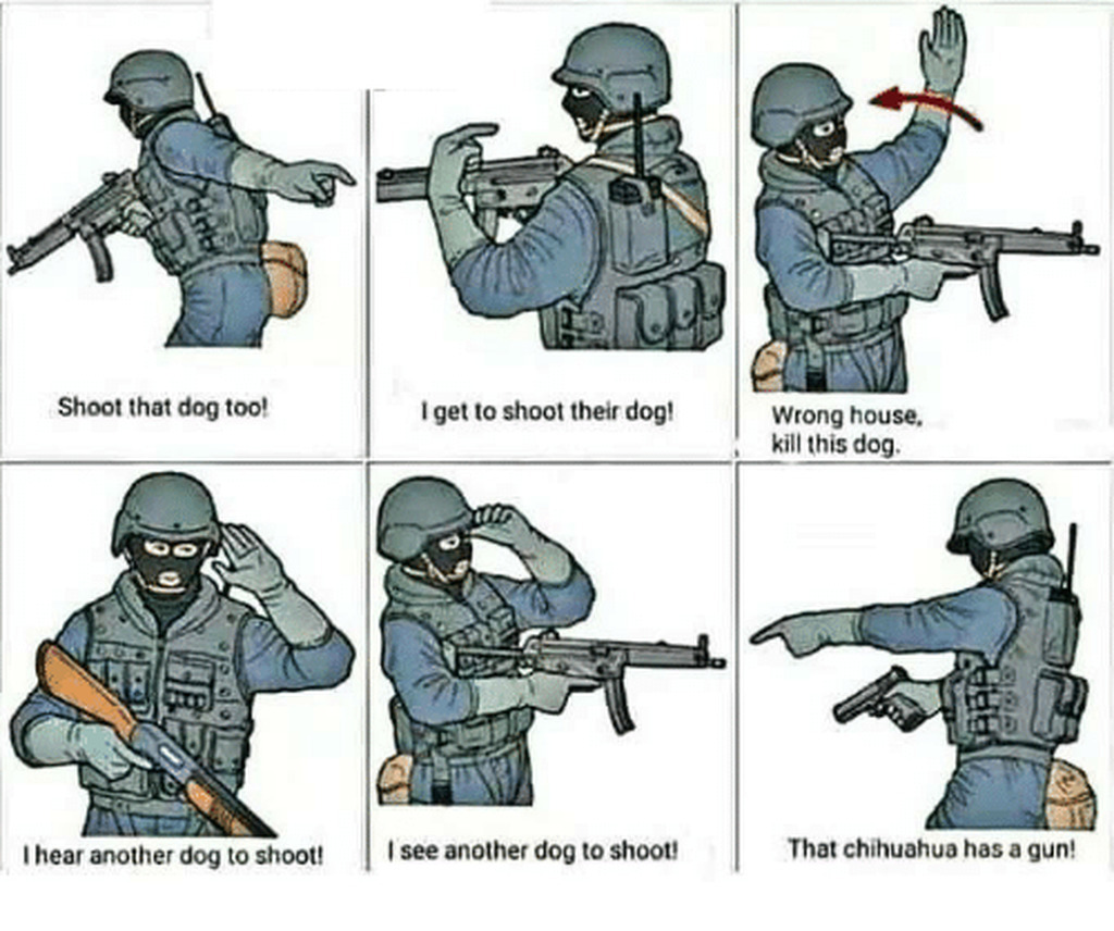 AI caption: a series of pictures showing how to use a gun, comic book style
