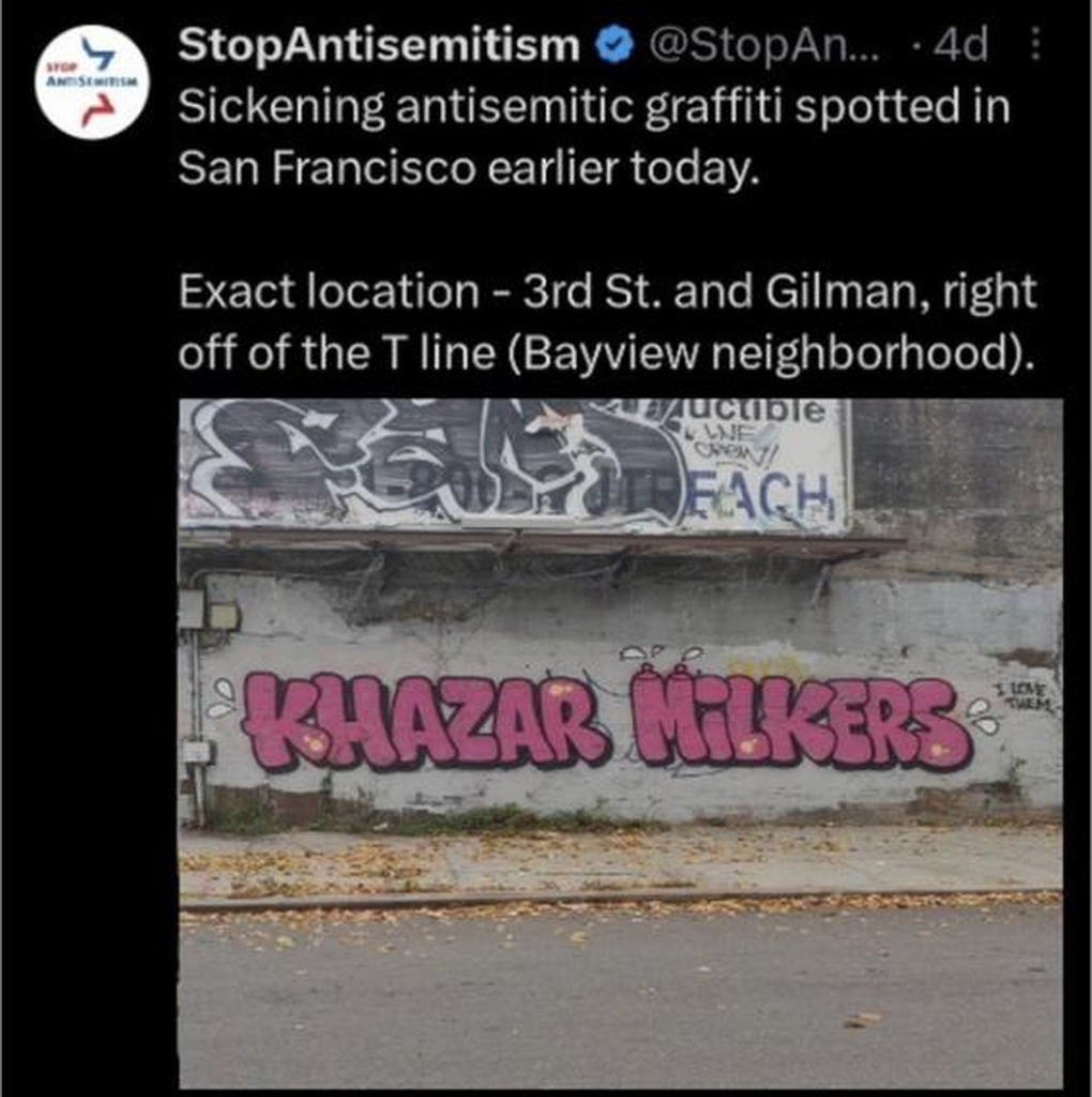 AI caption: a street sign with graffiti on it, graffiti