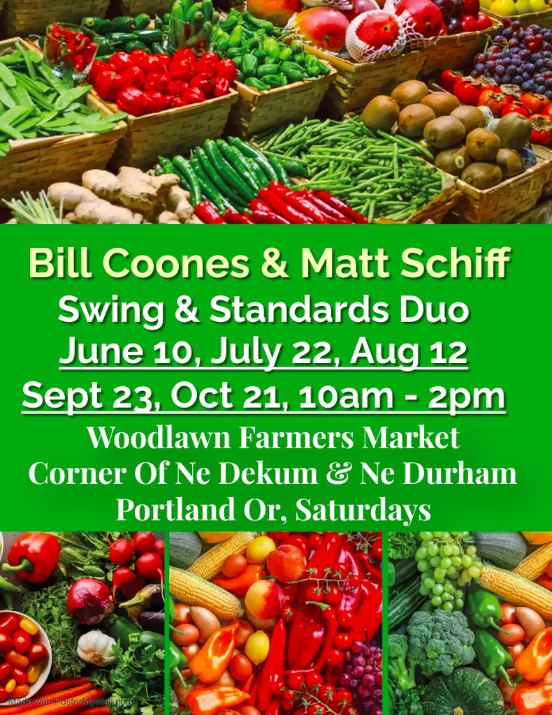 AI caption: bill coe & matt schiff swing & standards duo, poster