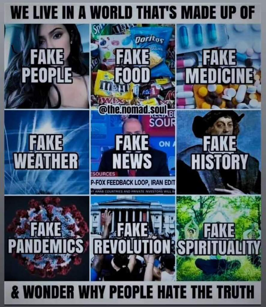 AI caption: a poster with the words fake news and fake news, graphic design