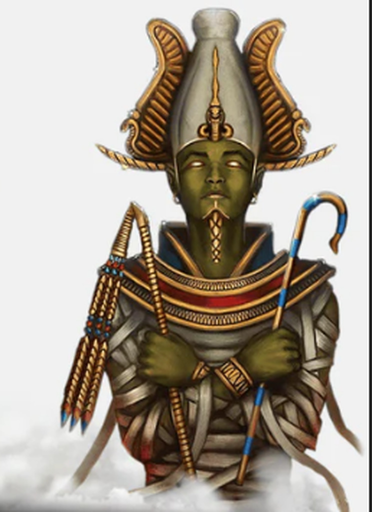 AI caption: a cartoon of an egyptian god with a spear, cartoon