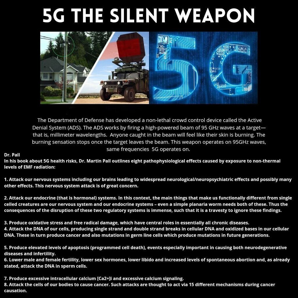 AI caption: 5g the silent weapon, poster