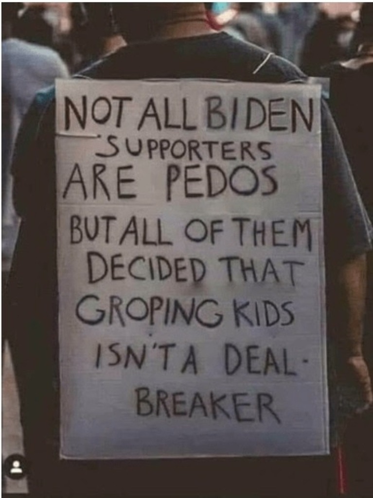 AI caption: not all biden supports pedas but all of them decided kids aren't a deal breaker, graphic design