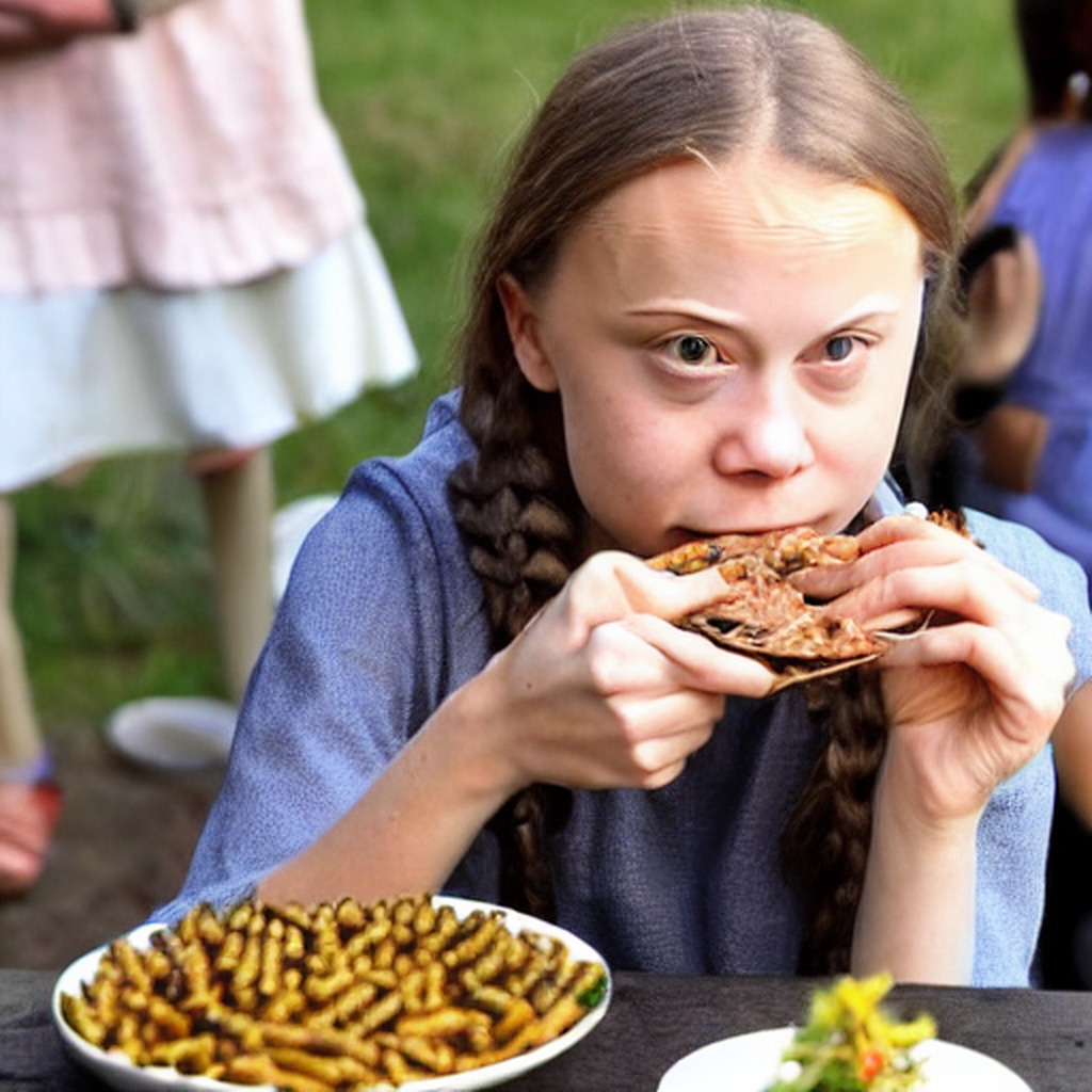 AI caption: the girl is eating food, the girl is eating food, black and white a girl eating a plate of food, the girl is eating food that is not her own, portrait